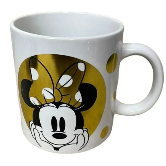 Disney Galerie Minnie Mouse Coffee White/Gold 20 oz. Coffee Mug‎ - Picture 1 of 6